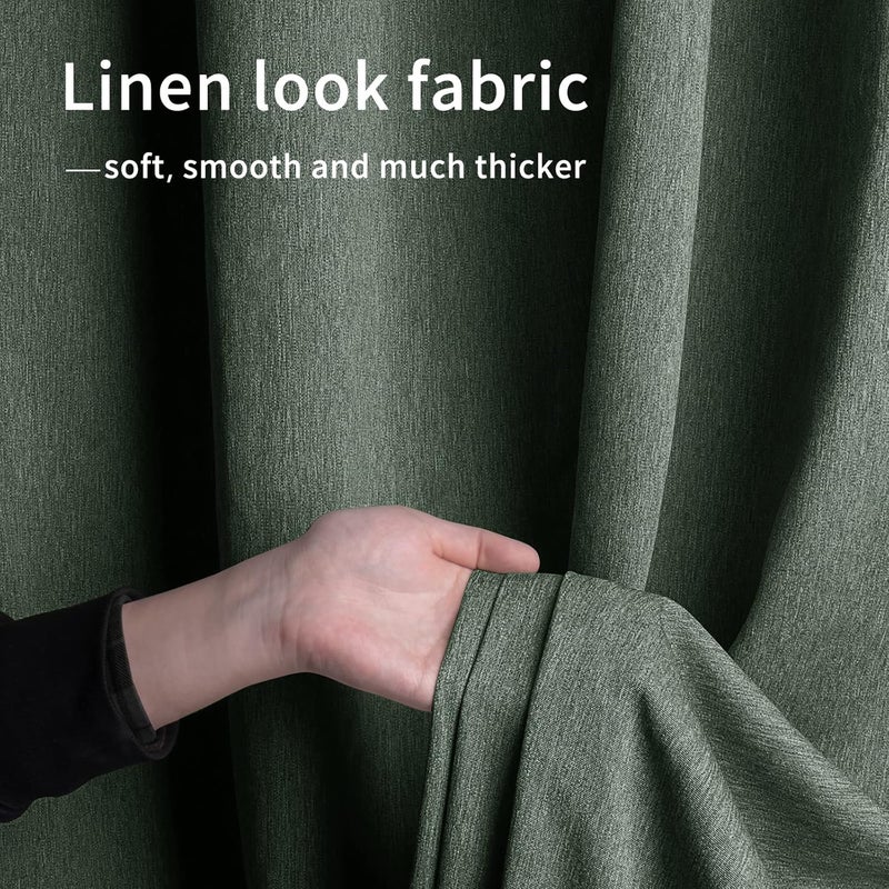 Easy-Going Linen Look Outdoor Curtains Waterproof Windproof Porch Curtains, Soft Thicken Outdoor Privacy Curtains for Patio, Gazebo, Grommet Top and Tab Bottom Drape, 1 Panel, 54x108 inch, Sage Green - Image 5